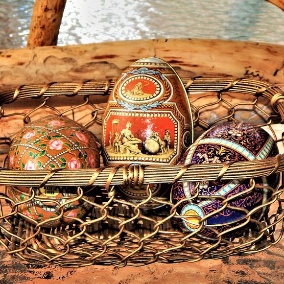 Other - Sweet Metal Basket of Opening Eggs